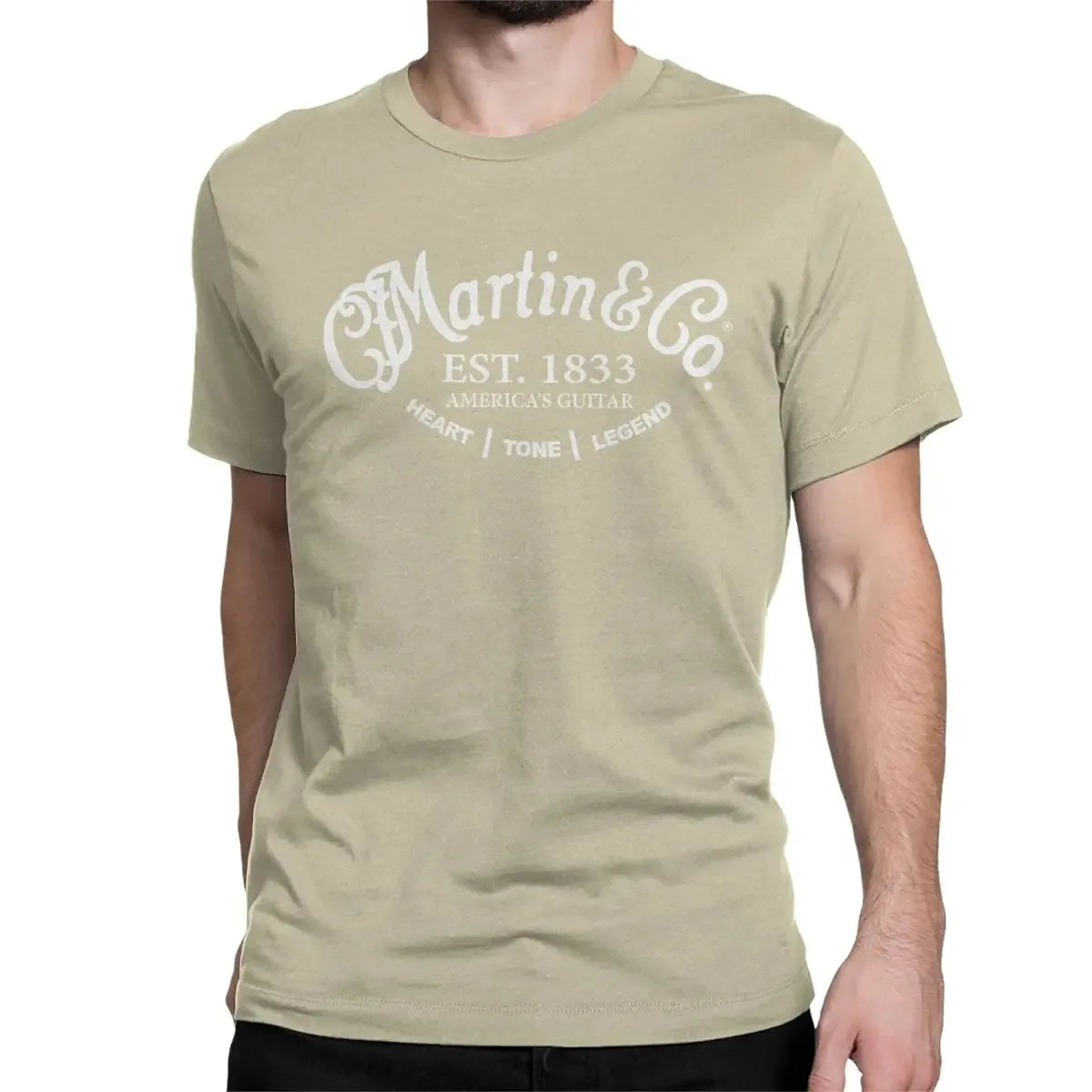 Martin & Co. Guitar Logo Black Tee 100% Cotton Cool Comfy Stylish Must-Have for Music Lovers
