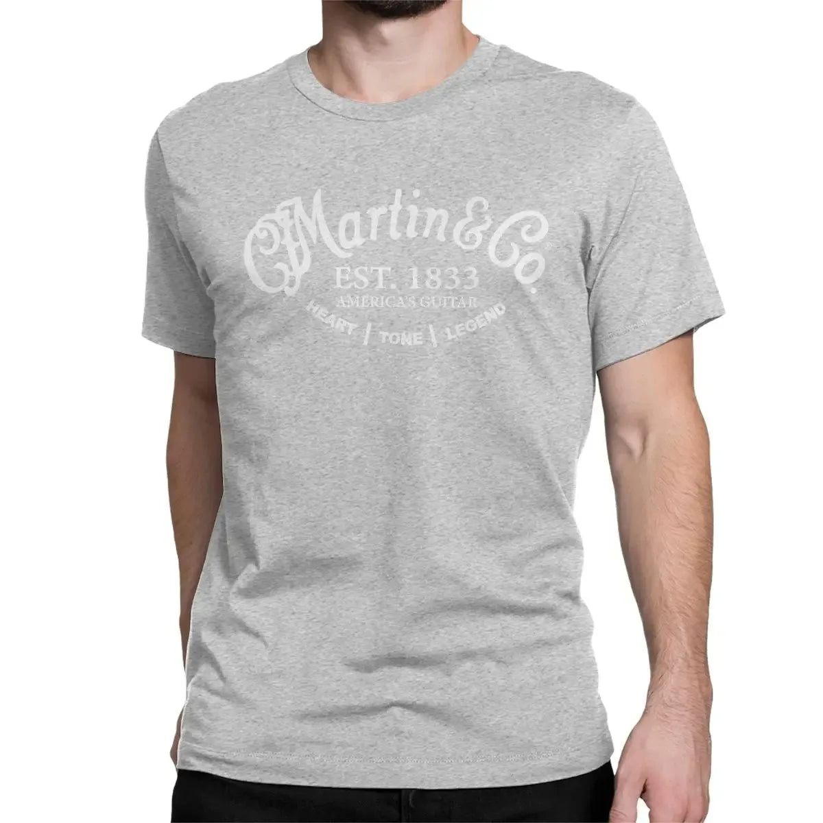 Martin & Co. Guitar Logo Black Tee 100% Cotton Cool Comfy Stylish Must-Have for Music Lovers