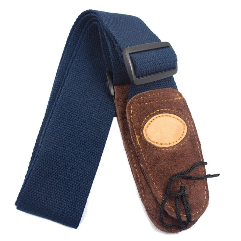 Electric Acoustic Leather Head Guitar Straps Pure Cotton Material Electric Guitar Straps Parts