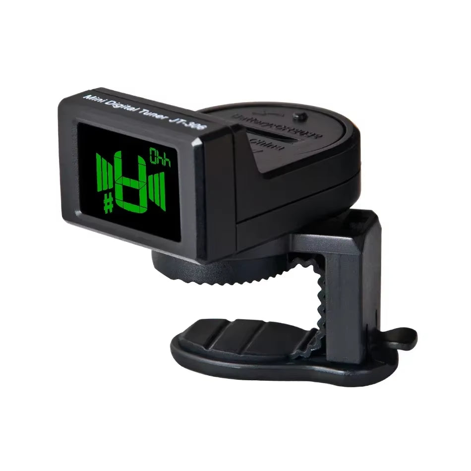 JT-306 Mini Guitar Tuner Digital LCD Clip on Tuner for Electric Acoustic Classic Guitar Chromatic Guitar Bass