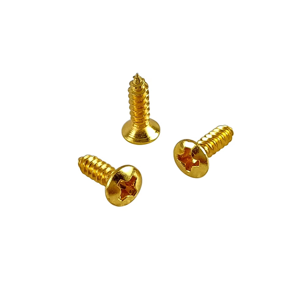 50Pcs/Set Gold Black Silver Electric Guitar Bass Pickguard Cover Plate Screws for Guitar Bass Metal Fixed Screw Wholesale