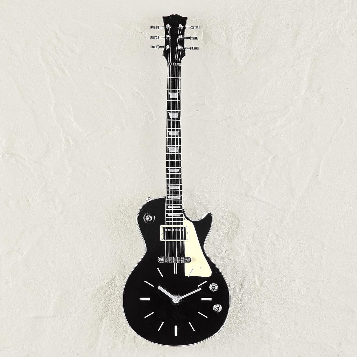 Unique Realistic Guitar Clock Wall Decor - 21" H with Hook on Back for Easy Hanging, Gift Idea for Music Lover