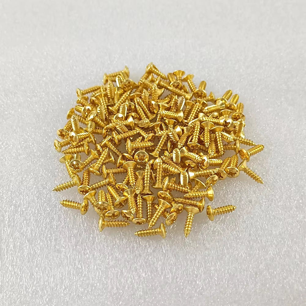 50Pcs/Set Gold Black Silver Electric Guitar Bass Pickguard Cover Plate Screws for Guitar Bass Metal Fixed Screw Wholesale