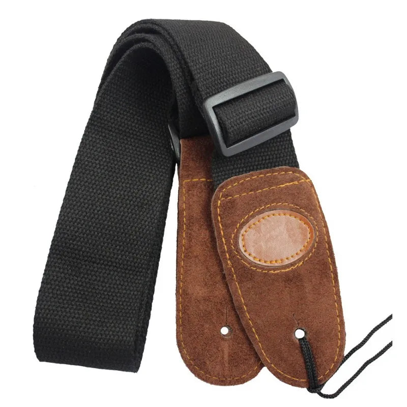 Electric Acoustic Leather Head Guitar Straps Pure Cotton Material Electric Guitar Straps Parts