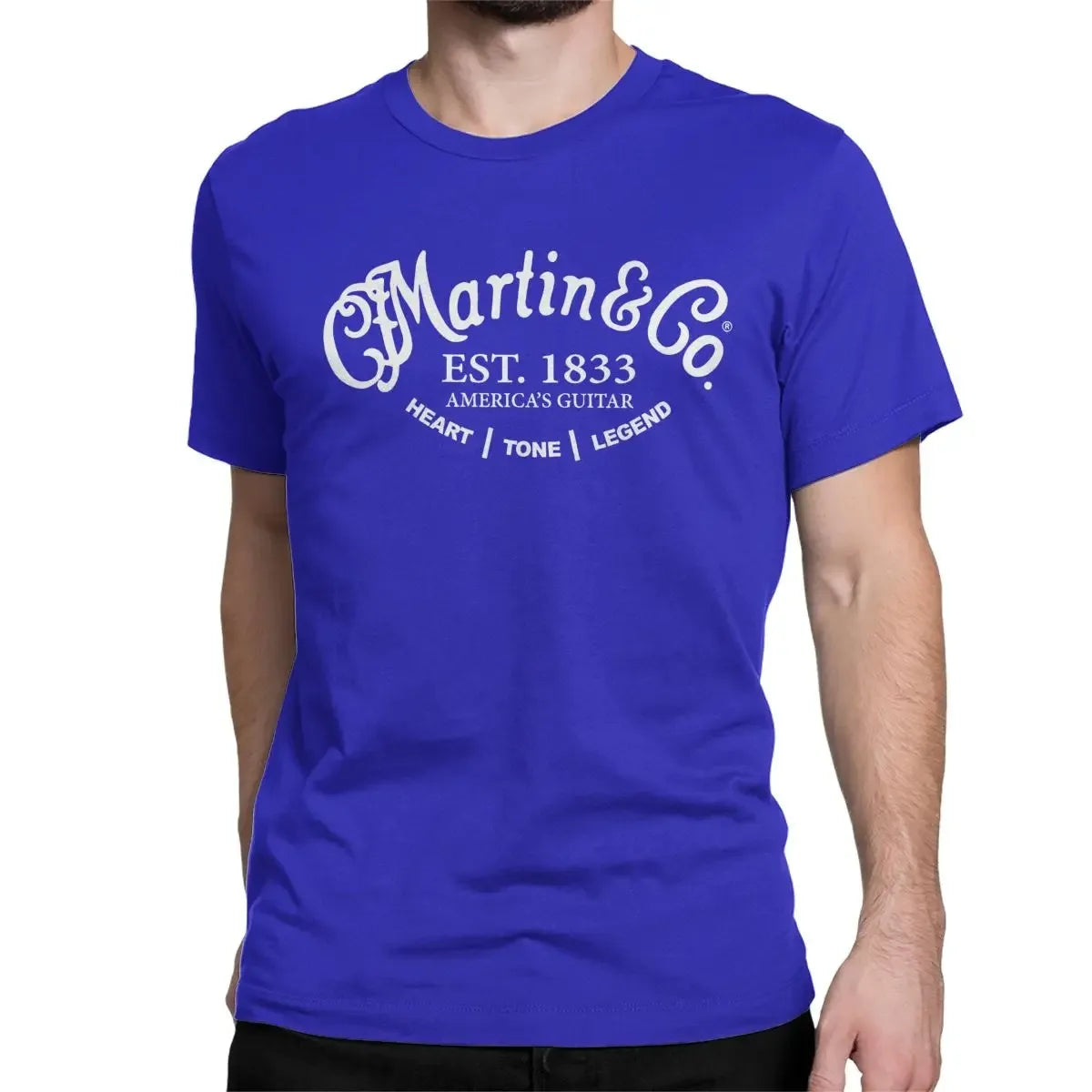 Martin & Co. Guitar Logo Black Tee 100% Cotton Cool Comfy Stylish  Must-Have for Music Lovers