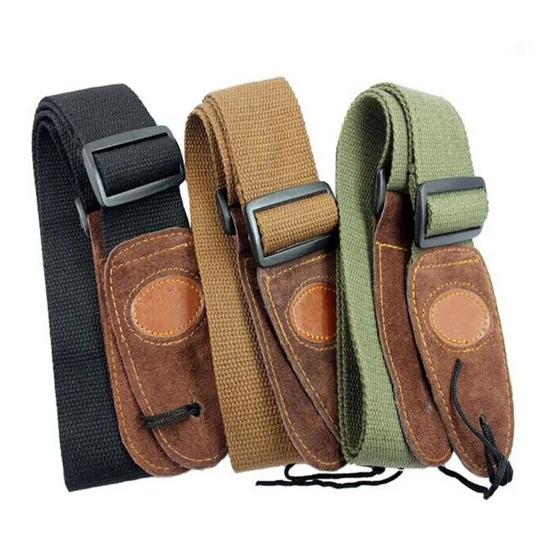 Electric Acoustic Leather Head Guitar Straps Pure Cotton Material Electric Guitar Straps Parts