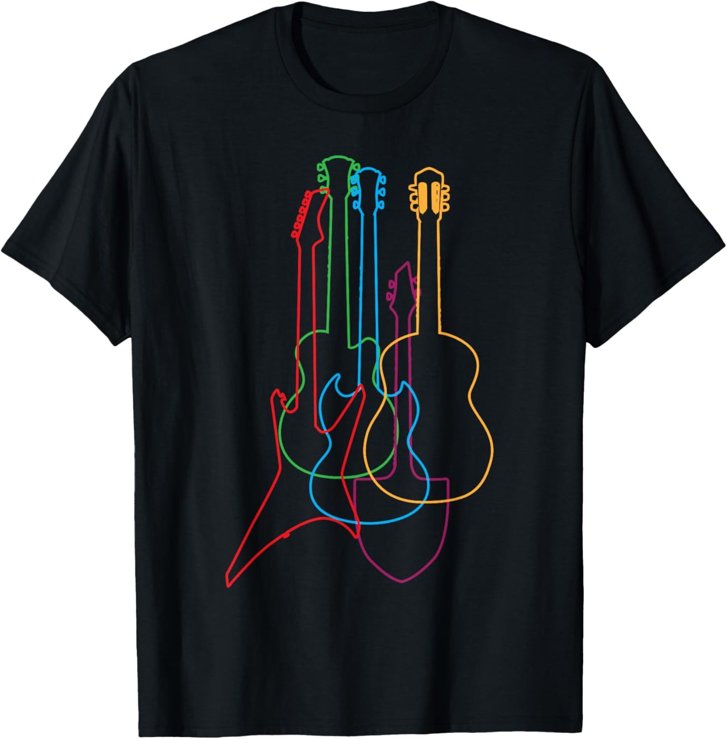 Colored Guitars Electric Acoustic Classical Gift T-Shirt